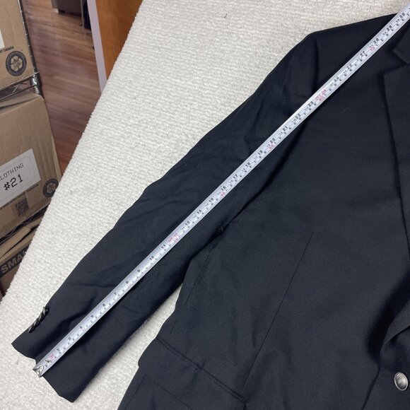 Joseph Abboud Blazer Men 54R Black Flannel Super 110 Reda Italy Wool read* - Picture 14 of 16